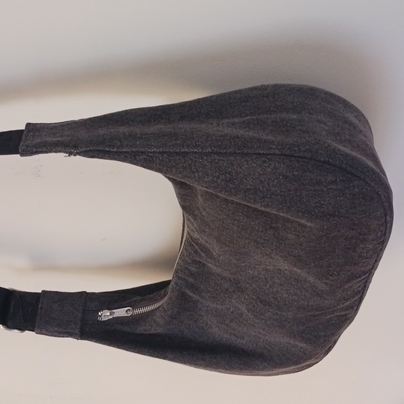 BAGGU Medium Washed Black Denim Crescent Crossbody Bag - Picture 2 of 15